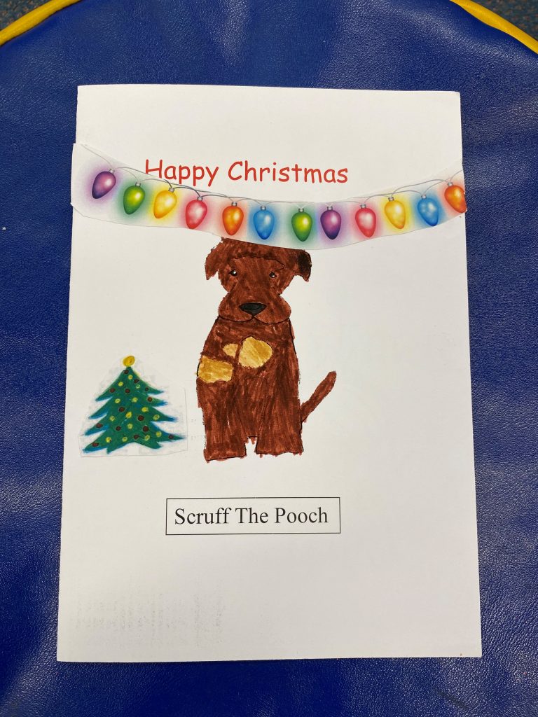 Scruff the Pooch Christmas card No.1