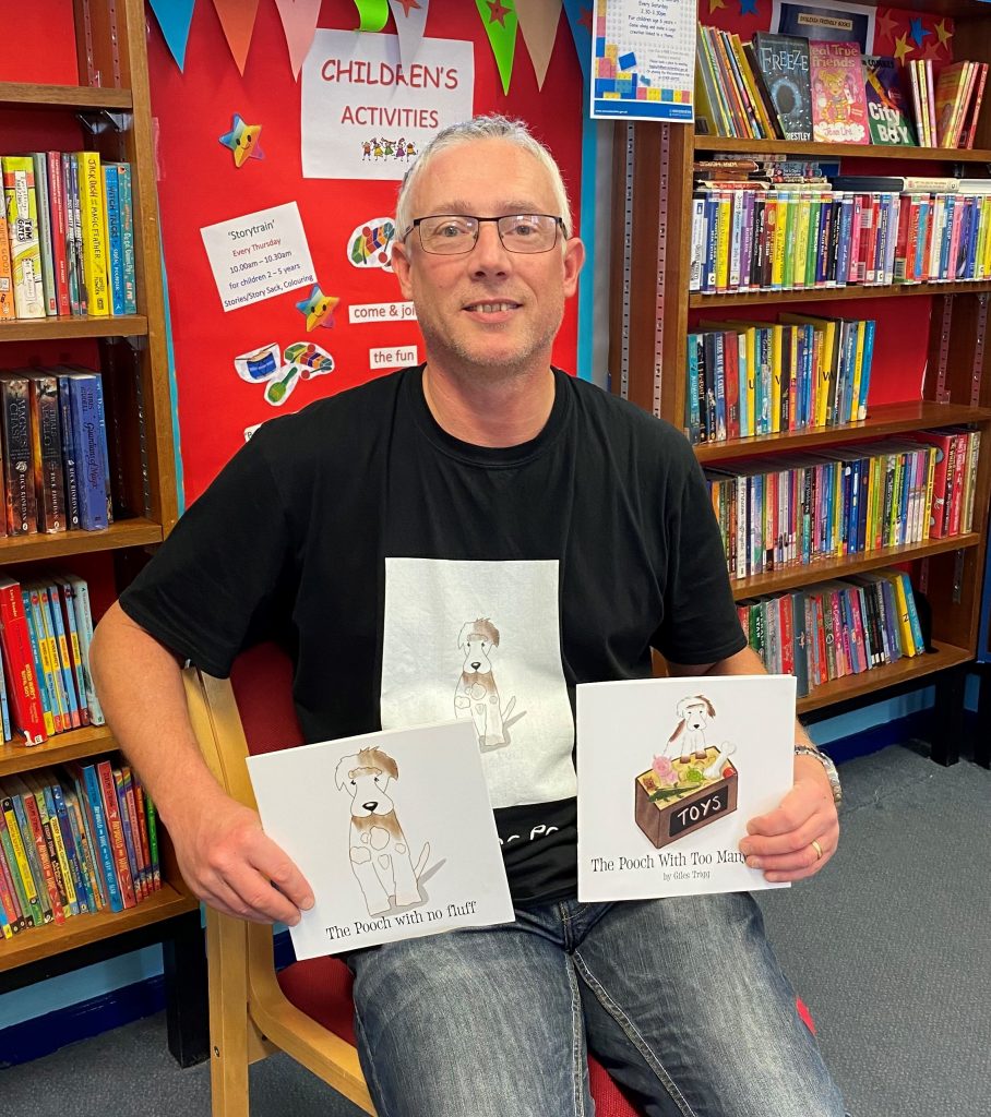 Author Giles Trigg with both Scruff books