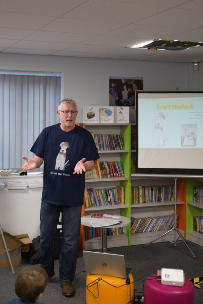 Giles presenting at the library 3