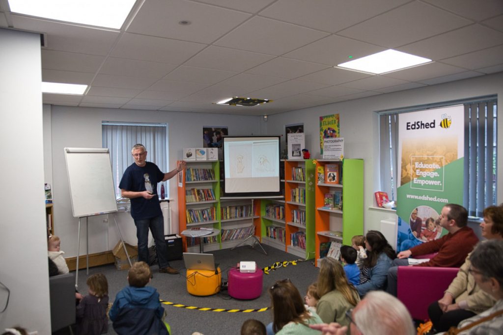 Giles presenting at the library 2