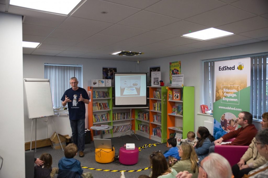 Giles presenting at the library 1